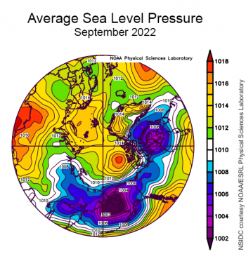 Average Sea Level Pressure for September 2022