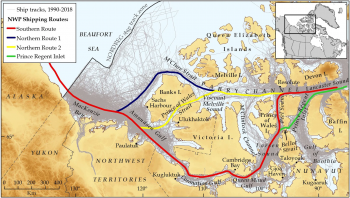 map of northern and southern NWP routes