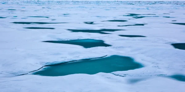 A wind pattern known as the Arctic Dipole helps control how much warm, salty Atlantic Ocean water enters the Arctic Ocean via the Fram Strait (shown) between Greenland and Norway’s Svalbard archipelago. That influx of Atlantic water in turn influences the rate of Arctic sea ice melting. deadlyphoto.com/Alamy Stock Photo