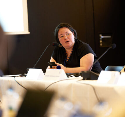 Doris J. Jensen at the Nordic Council Theme Session in Torshavn 2024. Photographer Gwenael Akira Helmsdal Carre/norden.org