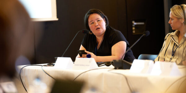 Doris J. Jensen at the Nordic Council Theme Session in Torshavn 2024. Photographer Gwenael Akira Helmsdal Carre/norden.org