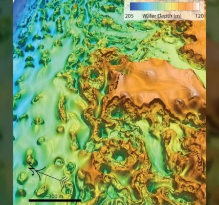 The team spotted newly-formed mounds and giant craters at the edge of the continental shelf in the Canadian Beaufort Sea(Eve Lundsten © 2022 MBARI)