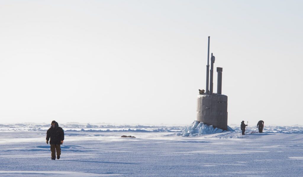 Photo: Beaufort Sea – USS Connecticut surfaces in support of Ice Exercise 2018. Credit: Michael Lee/North American Aerospace Defense Command.