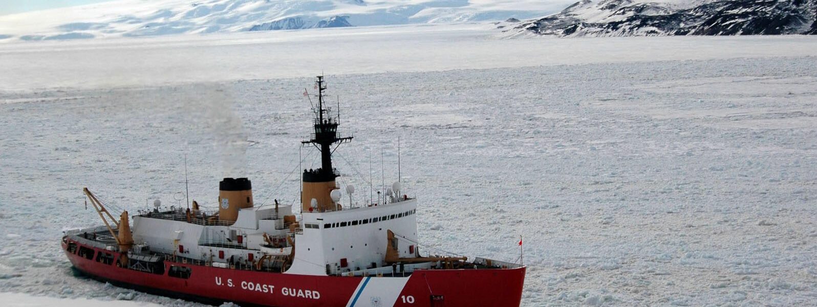 File photo provided by the US Coast Guard showing the US Coast Guard Cutter Polar Star breaking ice in the turning basin outside McMurdo Station, Antarctica, 15 February 2006. EPA/PA2 MARIANA O'LEARY / US COAST GUARD