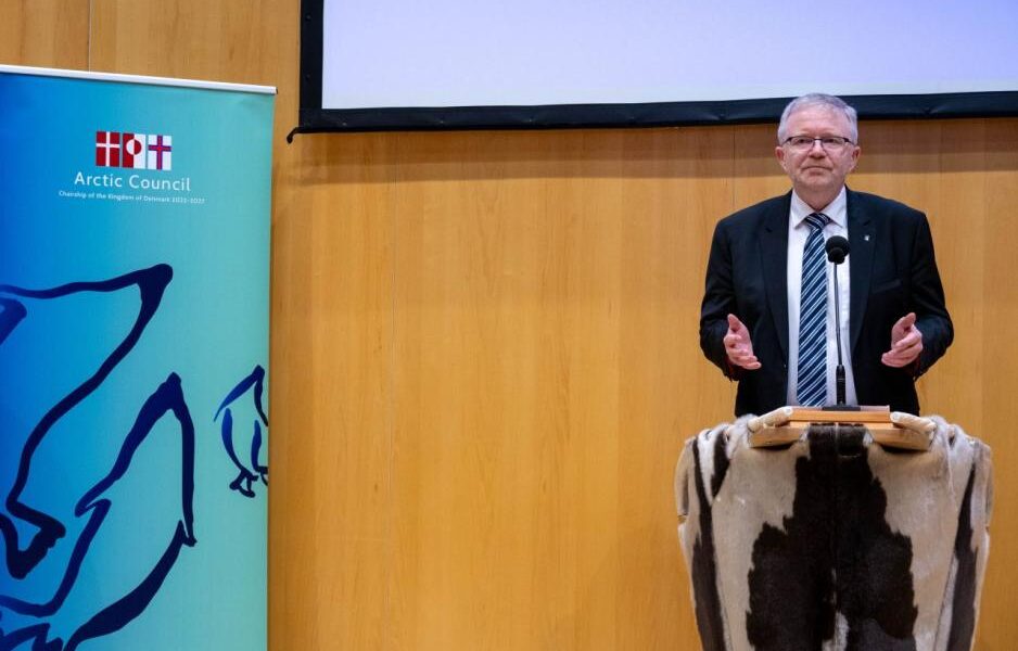 Kenneth Høegh, incoming Chair of the Arctic Council’s Senior Arctic Officials, during the Chairship presentation event in Nuuk, Greenland. (Photo: Jessica Cook / Arctic Council Secretariat)