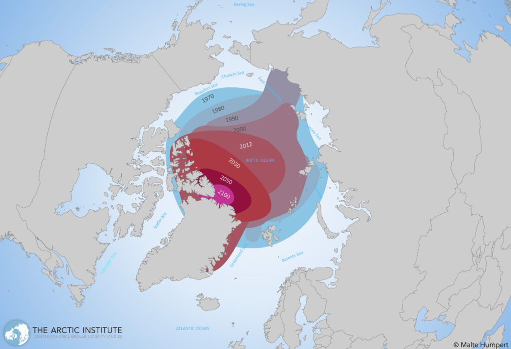 A polar-centric view of the northern hemisphere reveals the Arctic’s inherent and enduring geographic centrality, of increasing geopolitical salience as the polar-thaw continues. Photo: Malte Humpert