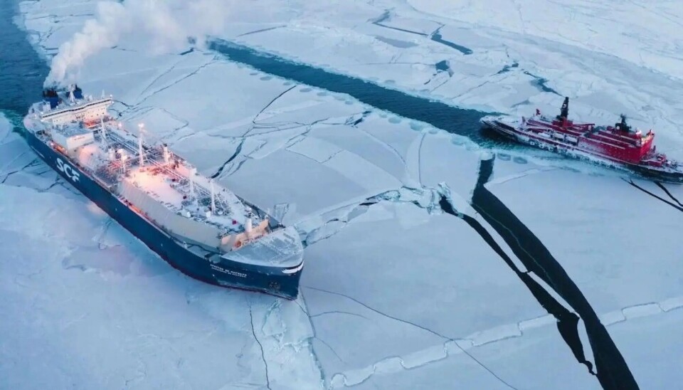 Gas tanker on the Northern Sea Route Gas tanker on the Northern Sea Route