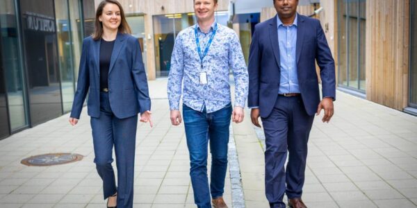 From the left: Alina Kovalenko, Andrey Mineev, and Sakib Jawhar from the High North Center lead the Arctic Business Index project, which was recently endorsed by the Arctic Council’s Sustainable Development Working Group. (Photo: Markus Johnsen Thonhaugen)