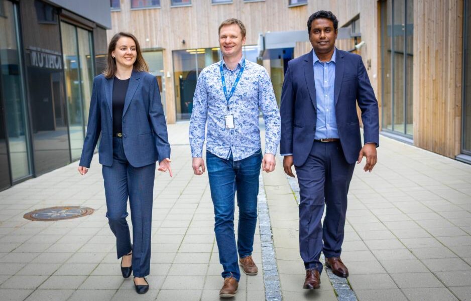 From the left: Alina Kovalenko, Andrey Mineev, and Sakib Jawhar from the High North Center lead the Arctic Business Index project, which was recently endorsed by the Arctic Council’s Sustainable Development Working Group. (Photo: Markus Johnsen Thonhaugen)