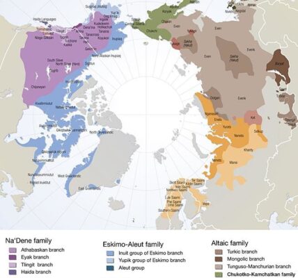 Map: Demography of indigenous people of the Arctic based on linguistic groups GRID Arendal and Hugo Ahlenius, Nordpil. (source: http://www.arcticcentre.org/EN/communications/arcticregion/Arctic-IndigenousPeoples/Demography)