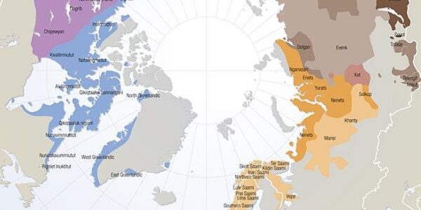 Map: Demography of indigenous people of the Arctic based on linguistic groups GRID Arendal and Hugo Ahlenius, Nordpil. (source: http://www.arcticcentre.org/EN/communications/arcticregion/Arctic-IndigenousPeoples/Demography)
