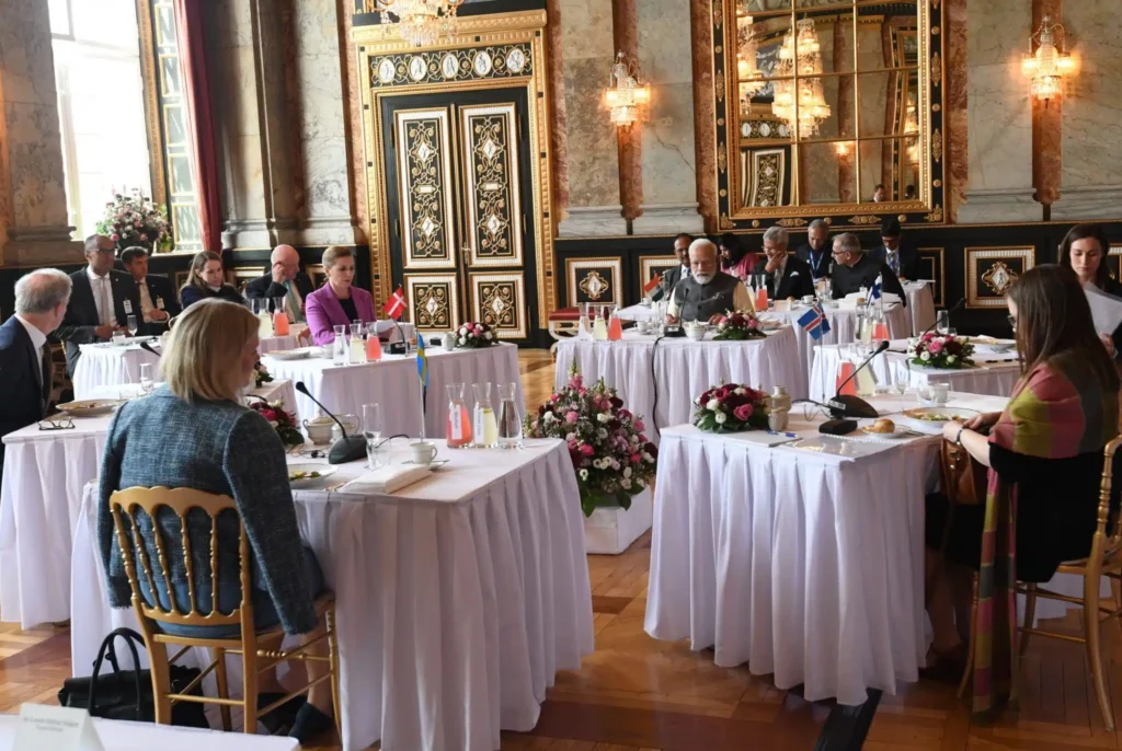 Indian Prime Minster attending the Second India Nordic Summit alongside his Nordic Counterparts in Copenhagen in 2022. Photo: Indian Ministry of External Affairs