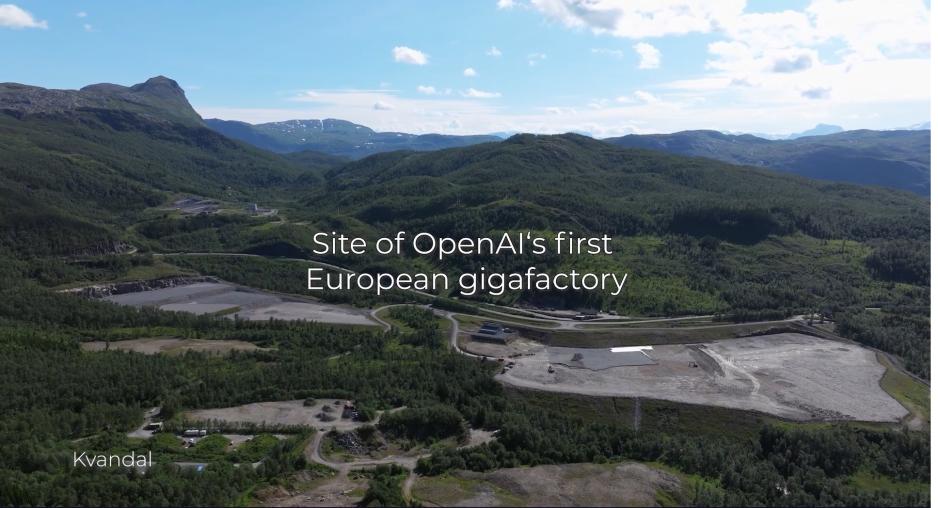 From Aker Nscale and OpenAI's initiative, Stargate Norway, at Kvandal outside of Narvik, Northern Norway. Earlier this month, it was also revealed that Aker ASA had finalized its investment in the tech company Nscale and established the new company Aker Nscale. The company will be headquartered at Fornebu, outside Oslo, with operational teams in Narvik. (Screenshot from the Stargate Norway announcement video)