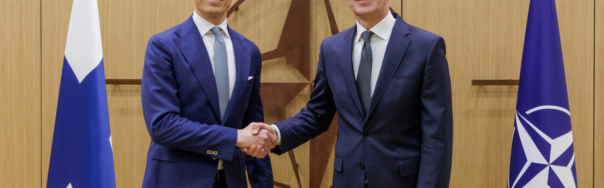 President of Finland Alexander Stubb with former NATO Secretary General Jens Stoltenberg (April 2024)