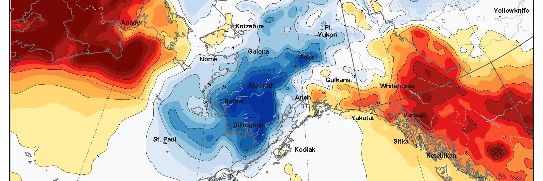 January 2026 average temperature departure (°F) from 1991-2020 baseline. Data from ERA5 courtesy of ECMWF/Copernicus.