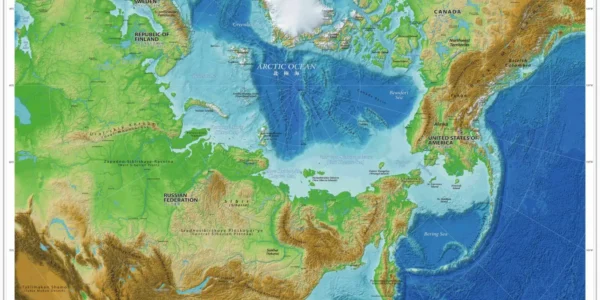 A map of the Arctic illustrating the location and proximity, and therefore the importance, of both Aleutian Islands and Kuril Islands to Arctic maritime discussions. Photo: Japan Consortium for Arctic Environmental Research